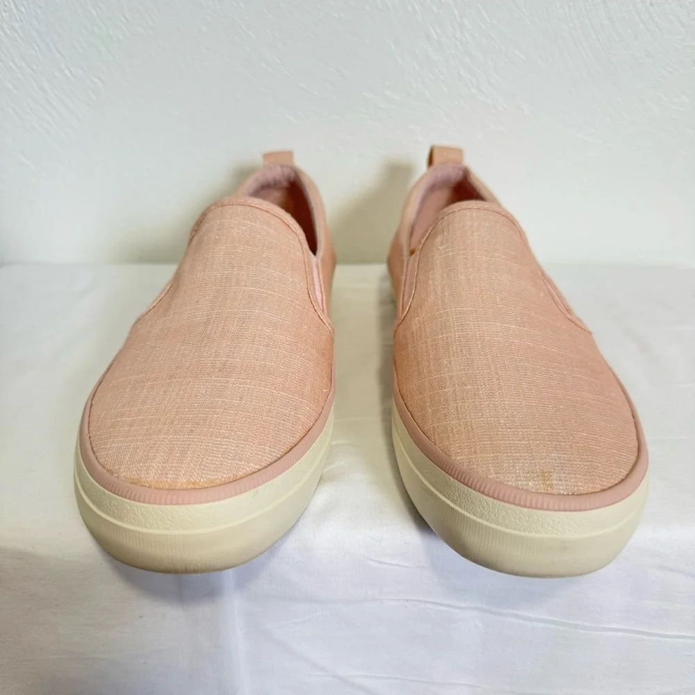Sperry Women's Crest Twin Gore Shimmer Slip On Sneaker US 8.5 Pink Casual Preppy